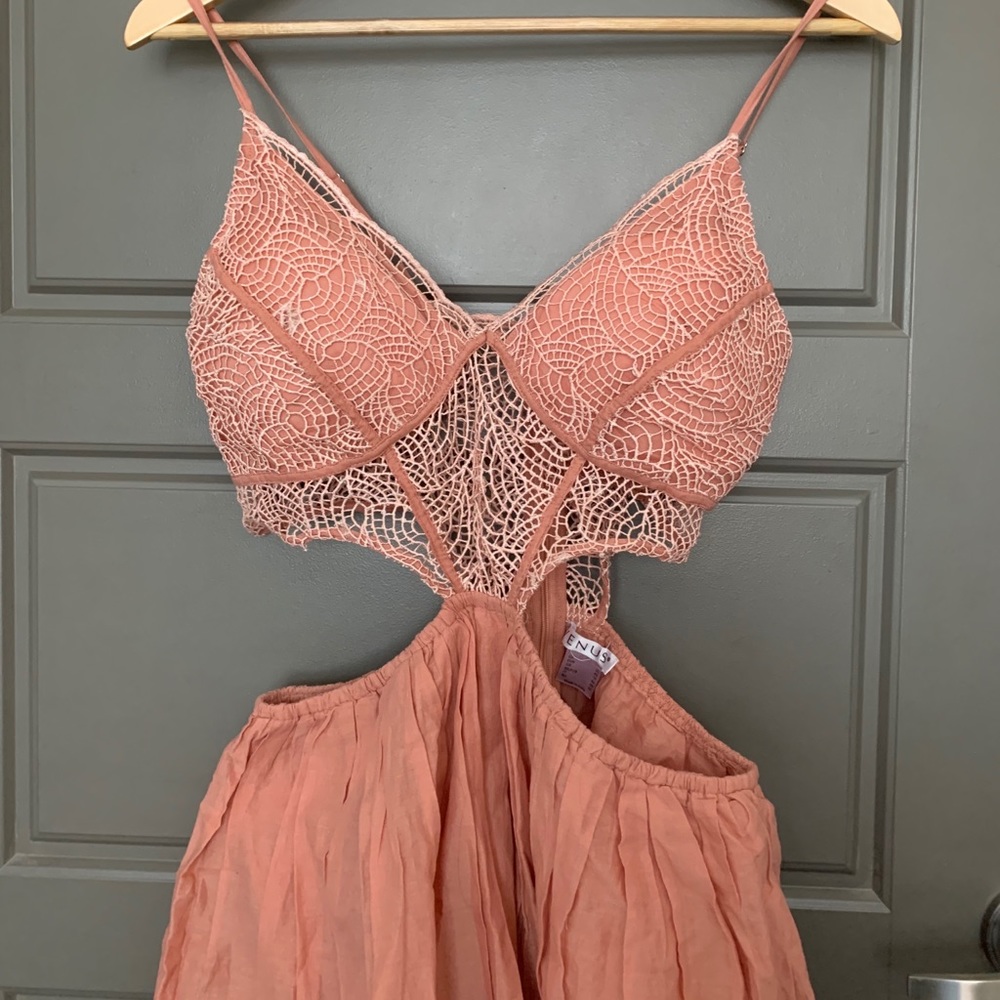 Peach Cutout Dress- L